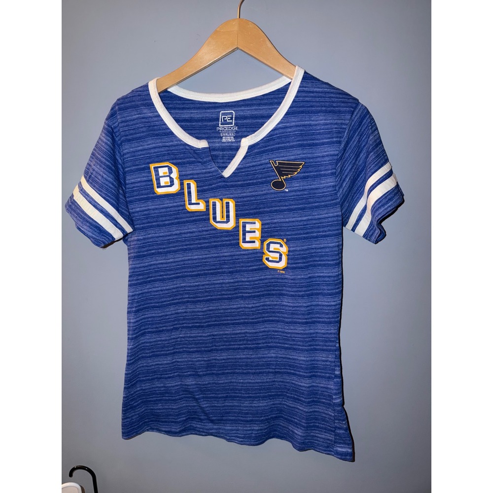 ProEdge St Louis Blues Tarasenko 91 NHL V-Neck T-Shirt Blue Womens Large